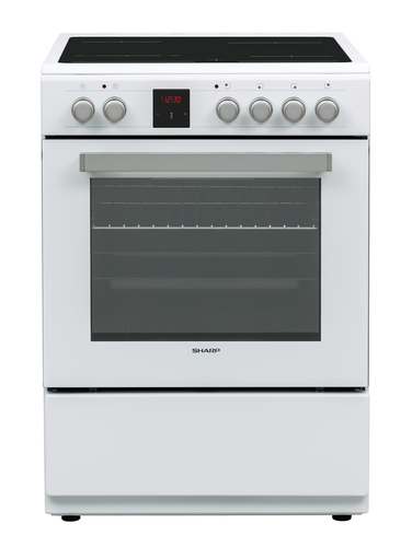 Bếp Sharp KF-76VDD19W-DE đứng độc lập Chạy bằng điện Gốm màu trắng