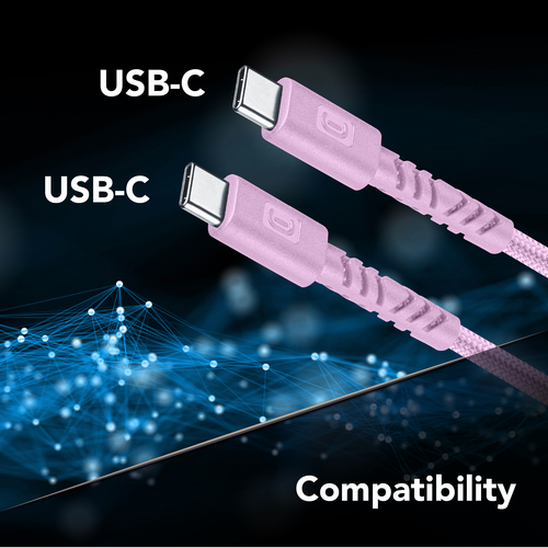 Cáp Cellularline USBDATAUBR5AC2C15P USB USB 3.2 Gen 1 (3.1 Gen 1) 1,5 m USB C 100 W màu hồng