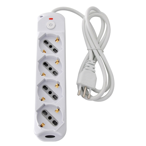 Ổ cắm kéo dài Techly IUPS-PCP-410A 1,5 m 4 ổ cắm AC Trong nhà màu xám, màu trắng