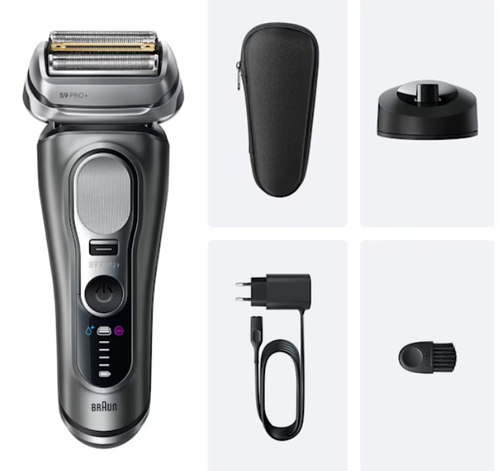 Máy cạo râu Braun Series 9 Pro+ 9615S lưỡi lá Bộ tỉa màu đen, màu xám