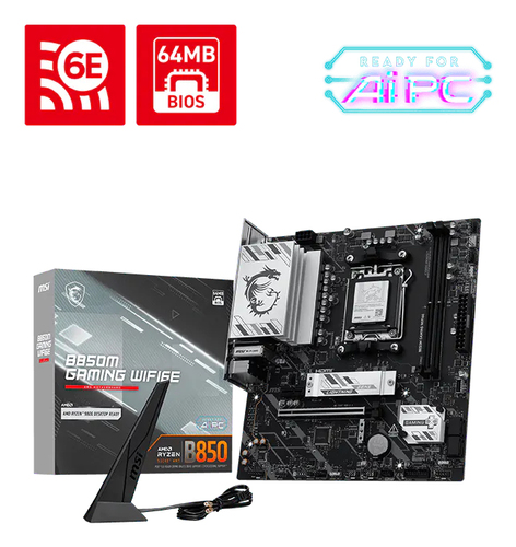 Bo mạch chủ MSI B850M GAMING WIFI6E AMD B850 Socket AM5 micro ATX