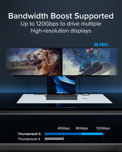 Dây cáp Thunderbolt Plugable Technologies TBT5-240W80R 0,8 m 120 Gbit/s màu đen