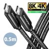 Cáp USB Axagon BUCM4X-CM05AB USB4 Gen 3x2 0,5 m USB C 40 Gbit/s 240 W màu đen