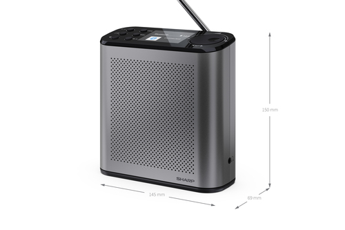 Radio Sharp Osaka Xách tay Kỹ thuật số màu xám