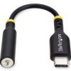 Cáp âm thanh StarTech.com USBCAUDIO2 0,127 m USB Type-C 2.0 3.5 mm màu đen