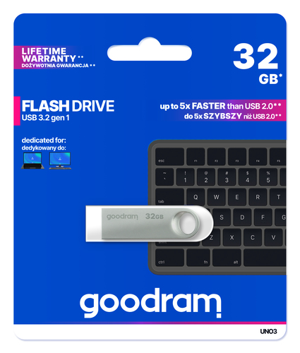 5b9d3c57853e903ea4515de64c7ee0d7ef55553c.jpg Ổ USB flash Goodram USB UNO3-0320S0R11 32 GB USB Type-A 3.2 Gen 1 (3.1 Gen 1) Bạc