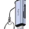 Đầu đọc thẻ Cudy USB 2.0 Type-A/Type-C màu xám, Bạc