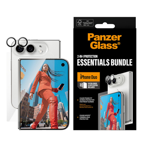 Miếng dán bảo vệ điện thoại PanzerGlass PG06532 mobile phone screen/back protector Clear screen protector/Camera lens protector Apple 2 chiếc