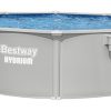 Hồ bơi nổi Bestway 56384 / 26 Hồ bơi gắn khung Vòng tròn 17430 L màu xám