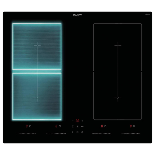 Candy CIDFC6S647MCAR màu đen Âm tủ 60 cm Bếp từ phân vùng 4 zone(s)