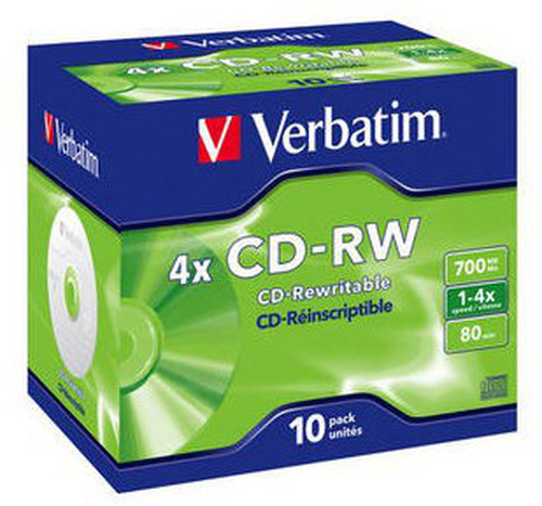 Đĩa CD trắng Verbatim CD-RW 4x 700 MB 10 chiếc