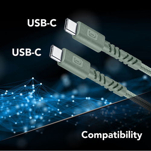 Cáp Cellularline USBDATAUBRC2C15G USB 1,5 m USB C 60 W màu xanh lá cây