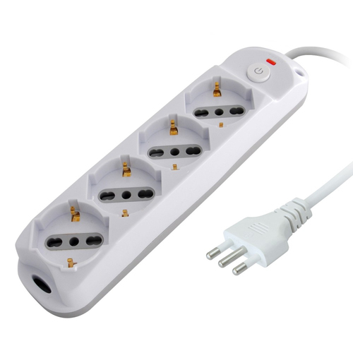 Ổ cắm kéo dài Techly IUPS-PCP-416A 1,5 m 4 ổ cắm AC Trong nhà màu xám, màu trắng