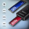Hộp đựng ổ cứng Axagon ADM2-AM USB-A 10Gbps - M.2 NVMe & SATA SSD adaptér, kabelis USB-A 10cm Vỏ SSD màu đen