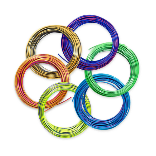 Vật liệu cho máy in 3D 3Doodler FLOW-TRIFILLS Polylactic acid (PLA) màu đen, màu xanh lơ, Đồng (kim loại), Vàng kim loại, màu xanh lá cây, màu tím, màu đỏ 260 g