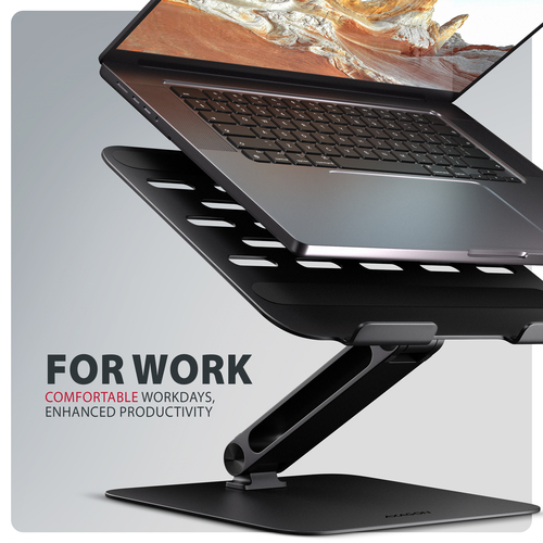 Axagon STND-LQB Laptop-Ständer, Doppelgelenk, höhenverstellbar, faltbar Giá đỡ máy tính xách tay & máy tính bảng màu đen 43,9 cm (17.3")