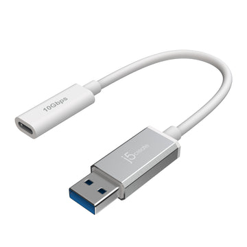 Cáp USB j5create JUCX35 0,1 m USB C USB A 10 Gbit/s màu trắng