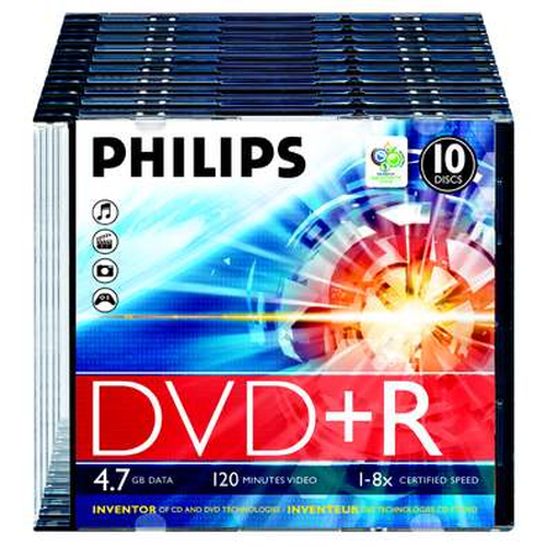 DVD trắng Philips 4,7 GB/120 min. 8x DVD+R