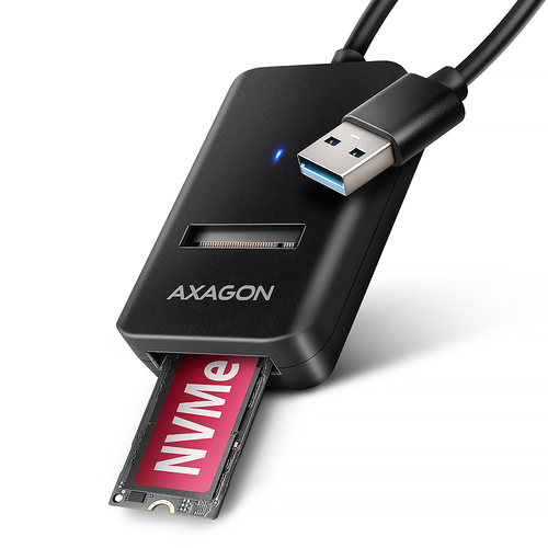 Hộp đựng ổ cứng Axagon ADM2-AM USB-A 10Gbps - M.2 NVMe & SATA SSD adaptér, kabelis USB-A 10cm Vỏ SSD màu đen