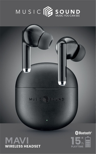 Tai nghe Music Sound BTMSTWSMAVIK Tai nghe có mic True Wireless Stereo (TWS) Kiểu nhét tai (In-ear) Cuộc gọi/nhạc USB Type-C Bluetooth màu đen