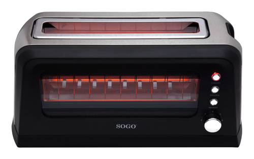 Máy nướng bánh mì Sogo TOS-SS-5445 7 2 lát 900 W màu đen, Thép không gỉ, Trong suốt