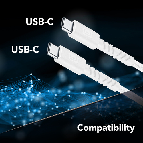 Cáp Cellularline USBDATAUBR5AC2C15W USB 1,5 m USB C 100 W màu trắng