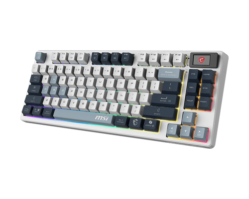 Bàn phím MSI FORGE GK600 TKL WIRELESS SKY Chơi game USB + Bluetooth QWERTY màu xanh lơ, màu trắng