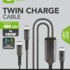 Cáp USB Cellularline USBDATATWINC2C15MK 1,5 m USB C 2 x USB C 120 W màu đen