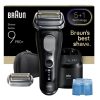Máy cạo râu Braun Series 9 Pro+ 9660CCPS lưỡi lá Bộ tỉa màu đen, Bạc