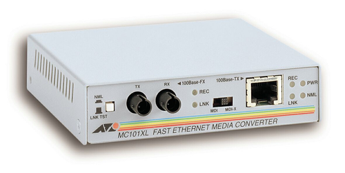 Bộ chuyển đổi quang điện Allied Telesis 100TX to 100FX (ST) Multi-Mode Media Converter Bộ chuyển đổi quang điện 100 Mbit/s