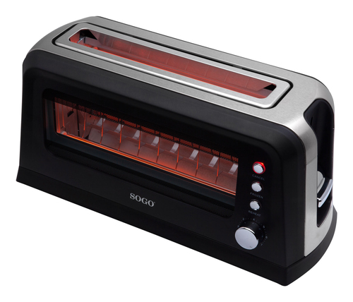 Máy nướng bánh mì Sogo TOS-SS-5445 7 2 lát 900 W màu đen, Thép không gỉ, Trong suốt