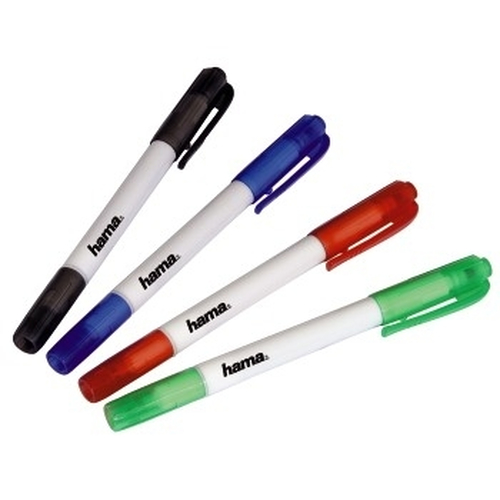 Bút dạ Hama CD/DVD Pens, 4 pcs./set, double-ended S/L, black, blue, red, green