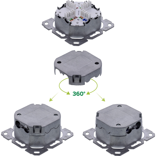 78a49d03a1ddd82f2a87c04f8e9eecdef7704841.jpg Hộp đấu dây điện InLine 76842A 2 x RJ-45 màu trắng