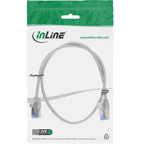 Dây cáp mạng InLine 71933 màu xám 0,3 m Cat6a U/FTP (STP) Tròn