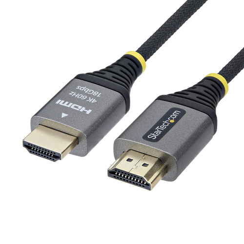 7effbc911565fef1d076670df1de8458dcbeae95.jpg Cáp HDMI StarTech.com HDMI2-FLEX-4K60-1M HDMI Type A (Standard) màu đen, Bạc