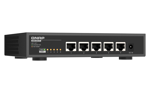Switch mạng QNAP QSW-3205-5T Không quản lý 10G Ethernet (100/1000/10000) Máy tính để bàn màu đen