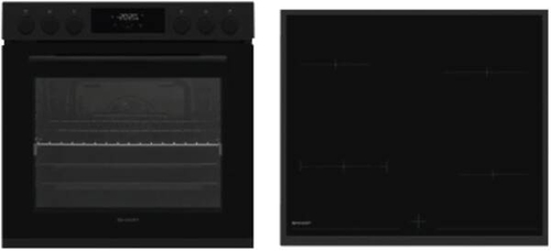 Bộ dụng cụ nấu ăn Sharp K-72P19BNH-EU Poly-Set Bếp từ phân vùng Lò nướng bằng điện