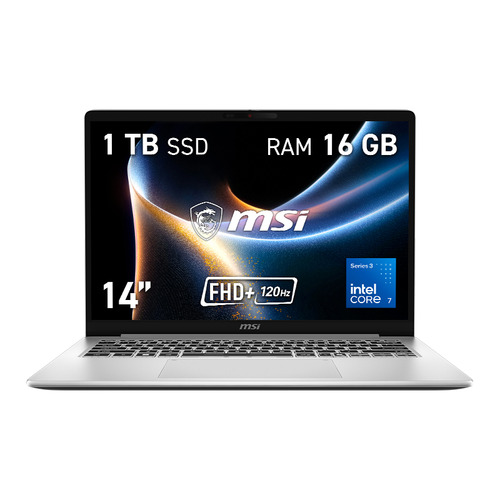 Máy tính xách tay MSI Modern 14S G3MG-014XES Intel Core 7 350 Laptop 35,6 cm (14") Full HD+ 16 GB DDR5-SDRAM 1 TB SSD Wi-Fi 6E (802.11ax) FreeDOS Bạc Tiếng Tây Ban Nha
