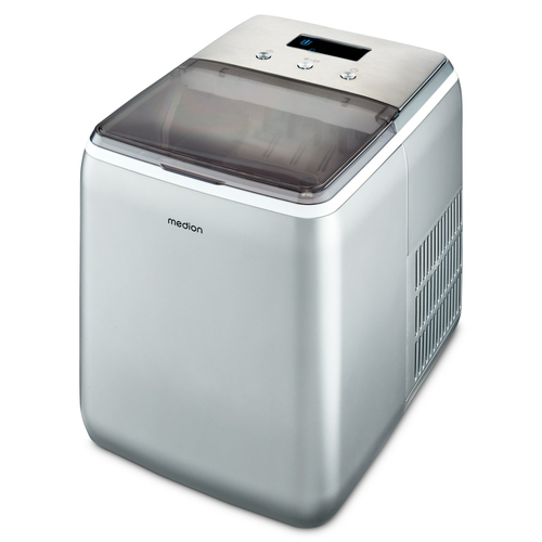 Dụng cụ làm đá viên MEDION MD 11950 Máy làm đá viên tích hợp/độc lập 15 kg/24h màu xanh lơ, màu xám, Bằng kim loại