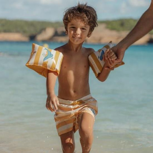 Ghế nằm nổi dùng cho hồ bơi & bãi biển Rubo Toys Swimming arm bands Ocean Dreams Blue màu xanh lơ, màu trắng, màu vàng Hình ảnh