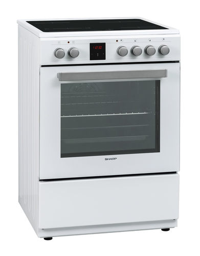 Bếp Sharp KF-76VDD19W-DE đứng độc lập Chạy bằng điện Gốm màu trắng