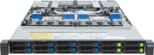 Phụ kiện máy chủ GIGABYTE R183-Z94-AAD2 LGA 6096 Rack (1U) màu đen, Thép