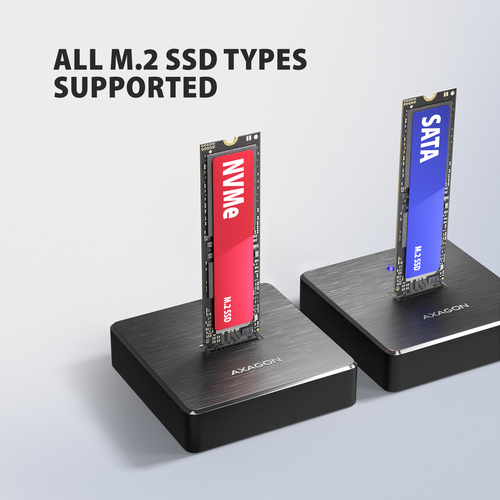 Trạm docking ổ cứng Axagon ADSA-M2C11 USB 3.2 Gen 2 (3.1 Gen 2) Type-C màu đen