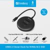 Trạm docking ổ cứng Sandberg 136-72 USB 3.2 Gen 2 (3.1 Gen 1) Type-C màu đen