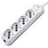 Ổ cắm kéo dài Techly IUPS-PCP-410A 1,5 m 4 ổ cắm AC Trong nhà màu xám, màu trắng
