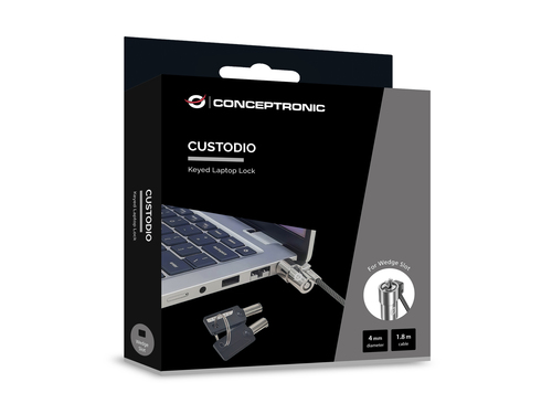 Khóa dây cáp Conceptronic CUSTODIO02BWM màu đen 1,8 m