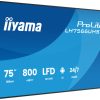 939373f59b2ae23283614e0e6a4106c29fc4785c.jpg Màn hình hiển thị iiyama LH7566UHSB-B1AG Màn hình chỉ dẫn kỹ thuật số 190,5 cm (75") LCD Wi-Fi 800 cd/m² 4K Ultra HD màu đen Bộ xử lý được tích hợp Android 24/7