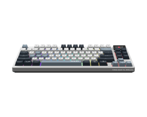 Bàn phím MSI FORGE GK600 TKL WIRELESS SKY Chơi game USB + Bluetooth QWERTY màu xanh lơ, màu trắng