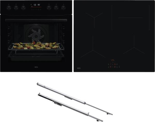 Bộ dụng cụ nấu ăn AEG FXHS25B67 (OU5PE40AK+TX64IC00CT+TR1LFV) Bếp từ phân vùng Lò nướng bằng điện