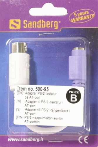 9e79c4eef7337d1f4931f1ac40824f3db6500163.jpg Bo mạch/bộ điều hợp giao diện Sandberg Adapter PS/2-keyboard on AT